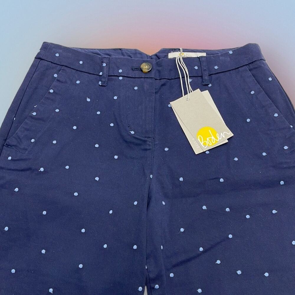 BODEN Women’s 2R Blue Polka Dot Skinny Chino Pant